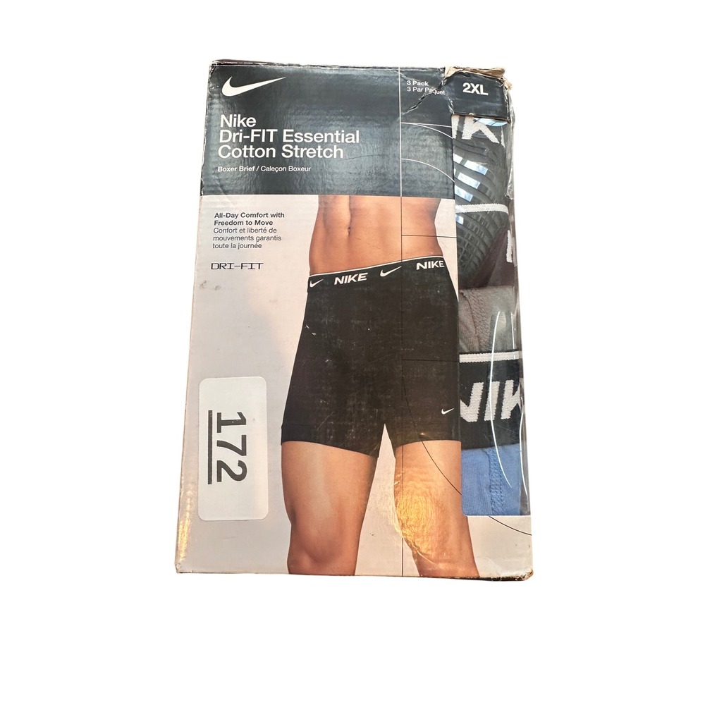 Nike Dri-FIT Essential Cotton Stretch Boxer Briefs 3 Pack 2XL KE1167009 Multi